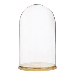 Kopuła szklana z podstawką drewnianą AURORA H:40cm D:22cm