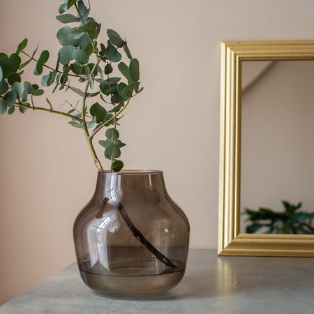 Szklany wazon W-456A coffee H:19cm D:19cm