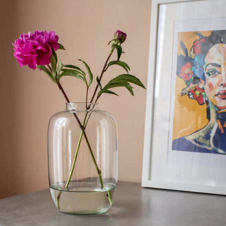 Szklany wazon W-807C H:23cm D:15cm