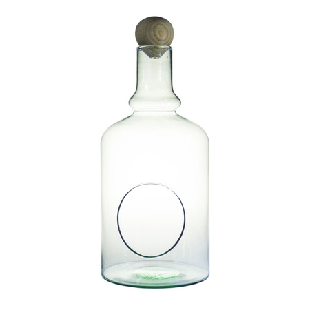 Szklane terrarium W-528+boczny otwór+łezka H:38cm D:17cm