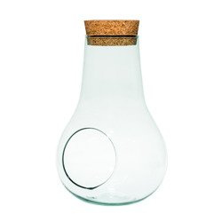 Szklane terrarium W-488+boczny otwór+korek H:29cm D:19,5cm