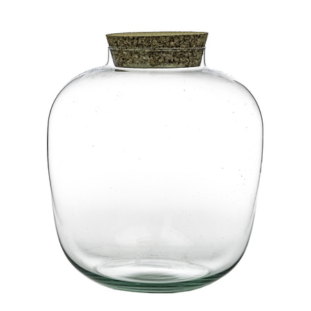 Szklany wazon W-704A+korek H:26cm D:23cm