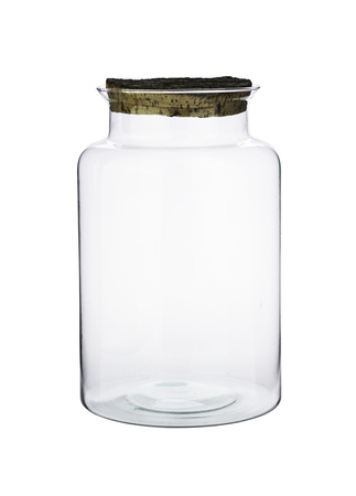 Wazon słój z korkiem z kory litej W-332B H:35cm D:19cm