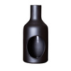 Czarny matowy świecznik szklany W-485 mat H:20 cm D:9 cm