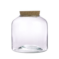 Szklany wazon W-700 + korek H:20,5cm, D:21cm