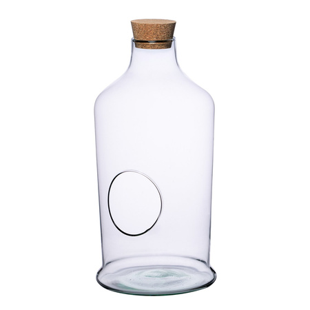 Szklane terrarium W-531+boczny otwór+korek H:35cm D:17,5cm