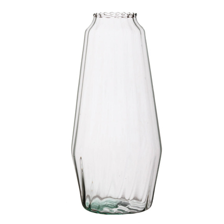 Szklany wazon W-685A optyk H:30cm D:14cm