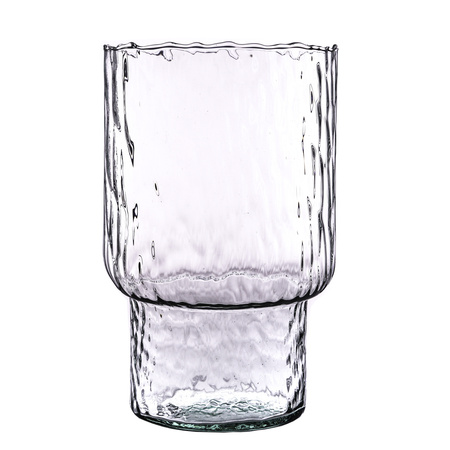 Szklany wazon W-191D młotkowany H:23cm D:14,6cm