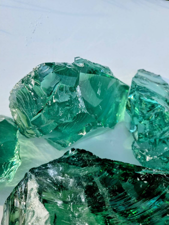 Bryła szklana, kolor szmaragd, do gabionów 20kg