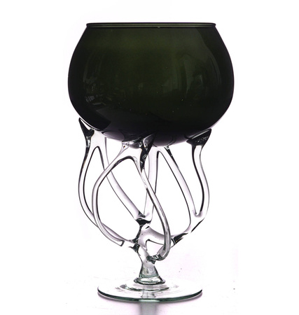 Kielich "Korzeń" Ciemna zieleń H:27cm D:17cm