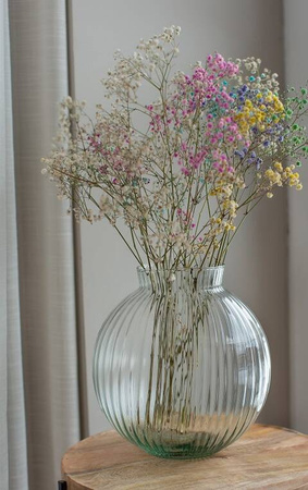 Ryflowany wazon szklany kula W-487B H:23cm D:22cm