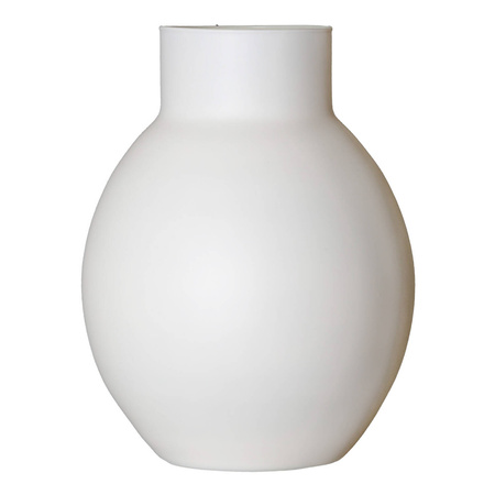 Kremowy wazon szklany kula W-615 mat H:25 cm D:19 cm