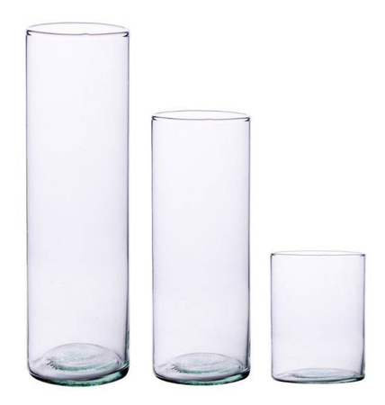 Zestaw szklanych cylindrów H:38/26/14