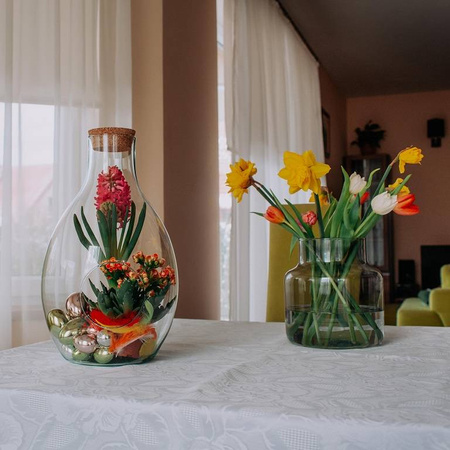 Szklane terrarium W-379+otwór boczny+korek H:37cm D:23cm