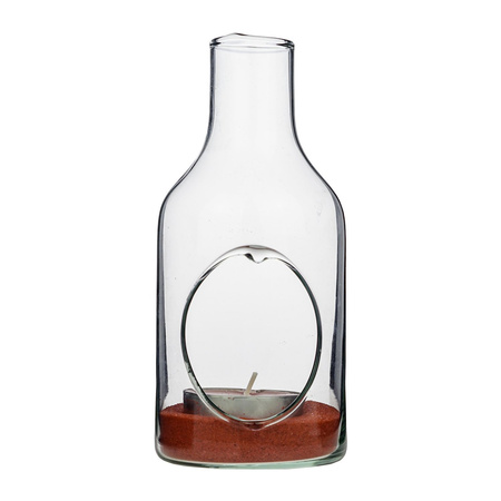 Szklana butelka W-485 z otworem bocznym H:20cm D:9cm