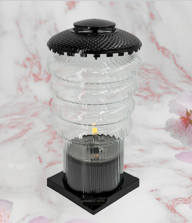 Znicz lampion LED Tokio czarny H:34cm