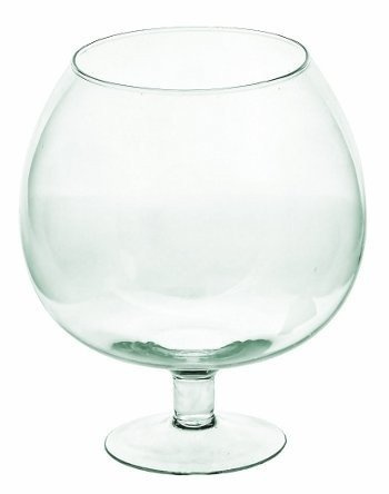 Szklany wazon na nodze koniakówka KK-2A H:22,5cm D:19cm