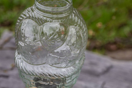 Wielkanocny znicz szklany koszyk maly H:23,4cm D:16,4cm