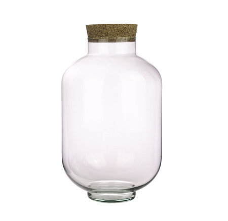 Szklany wazon W-261B+korek H:30cm, D:18,5cm