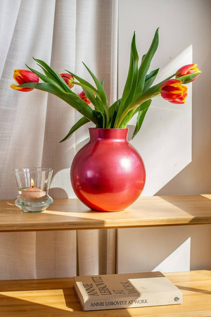 Szklany wazon WD-11B H:10cm D:9,5cm