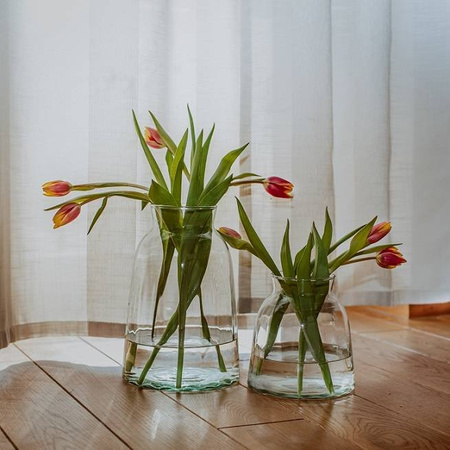 Szklany wazon WL-126 optyk H:25cm D:17cm