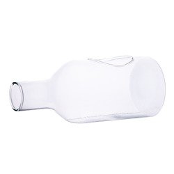 Szklany wazon butelka H:33cm D:14cm W-394A1+boczny otwór płaski bok