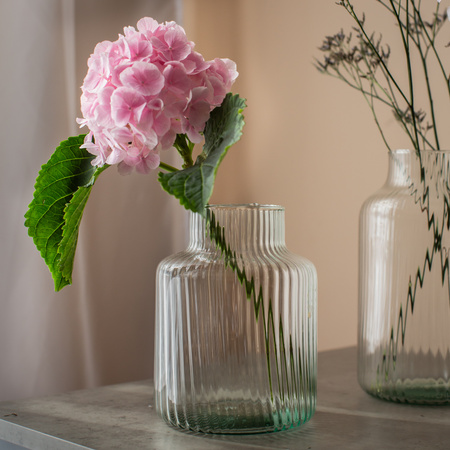 Wazon szklany ryflowany typu słój