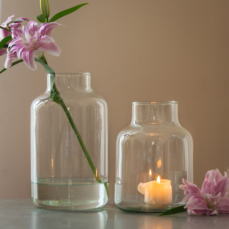 Szklany wazon słój W-395K2 EMMA H:20cm D:14,5cm