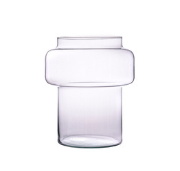 Szklany wazon W-736 H:24cm, D:20cm