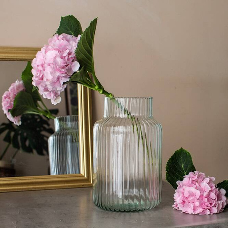 Szklany wazon ryflowany słój W-395E H:30cm D:19cm