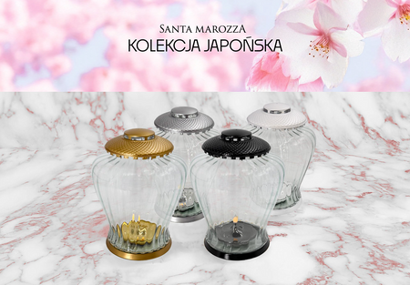 Znicz lampion LED Osaka srebrny H:34cm