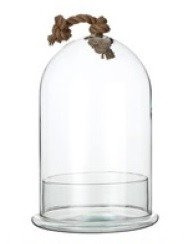 Kopuła szklana klosz ze sznurem i bazą W-315K+podstawa W-308F+sznur H:36cm D:23cm