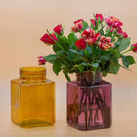 Szklany słój H:20cm D:13,5cm WM-8P001 amber