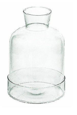 Szklany klosz z bazą W-300C+cylinder H:25,5cm D:17cm