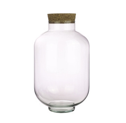 Szklany wazon W-261B+korek H:30cm, D:18,5cm