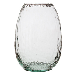 Szklany wazon WL-135 młotkowany H:19cm D:13,8cm