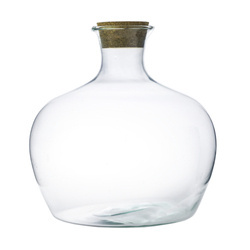 Szklany wazon+korek  W-257 H:23cm D:23cm