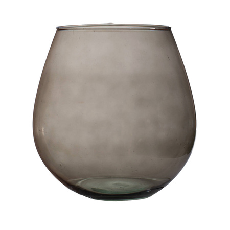 Szklany wazon dymiony W-749A H:19cm D:19cm