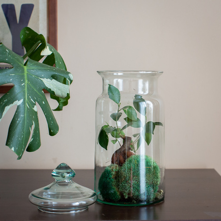 Szklany wazon słój H:32cm D:14cm W-332N1+pokrywa