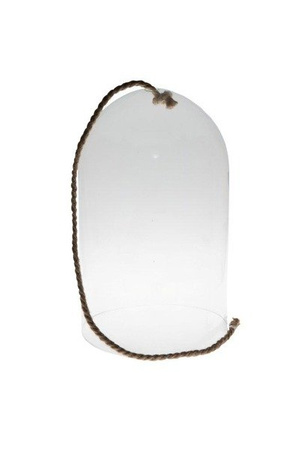 Kopuła szklana klosz ze sznurem W-315K+sznur H:33cm D:20cm