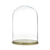 Kopuła szklana z podstawką drewnianą, W-315L H:27 cm D:17cm