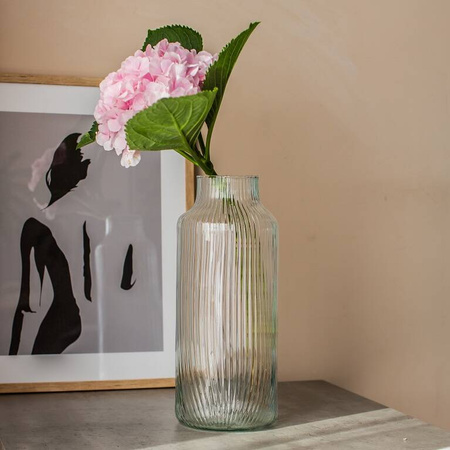 Szklany wazon ryflowany słój W-395K H:35cm D:14,5cm