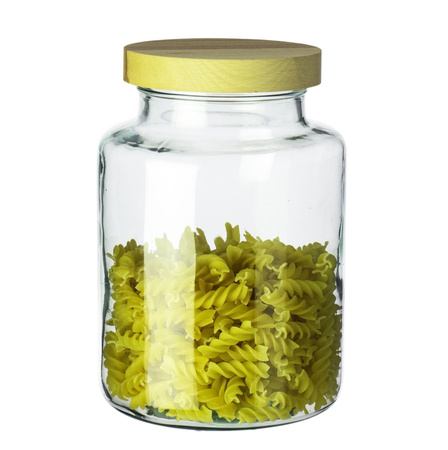 Szklany słój WM-G001 H:20cm D:14,5cm+ nakrętka z drewna