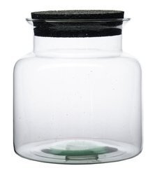 Szklany wazon W-332A+korek guma H:19cm D:19cm