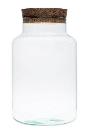 Szklany wazon słój H:29cm D:18cm W-395E1 + korek