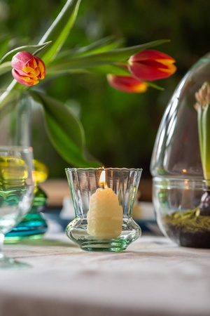 Szklany wazon WD-11B H:10cm D:9,5cm