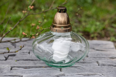 Szklany wazon znicz UFO W1 optyk H:12cm D:19cm