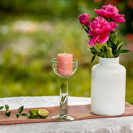 Szklany wazon na stopie W-577 H:25cm D:11,5cm