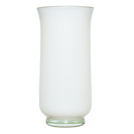 Szklany wazon Atena H:19cm D:10cm Biały