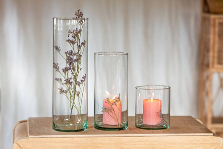 Zestaw szklanych cylindrów H:38/26/14